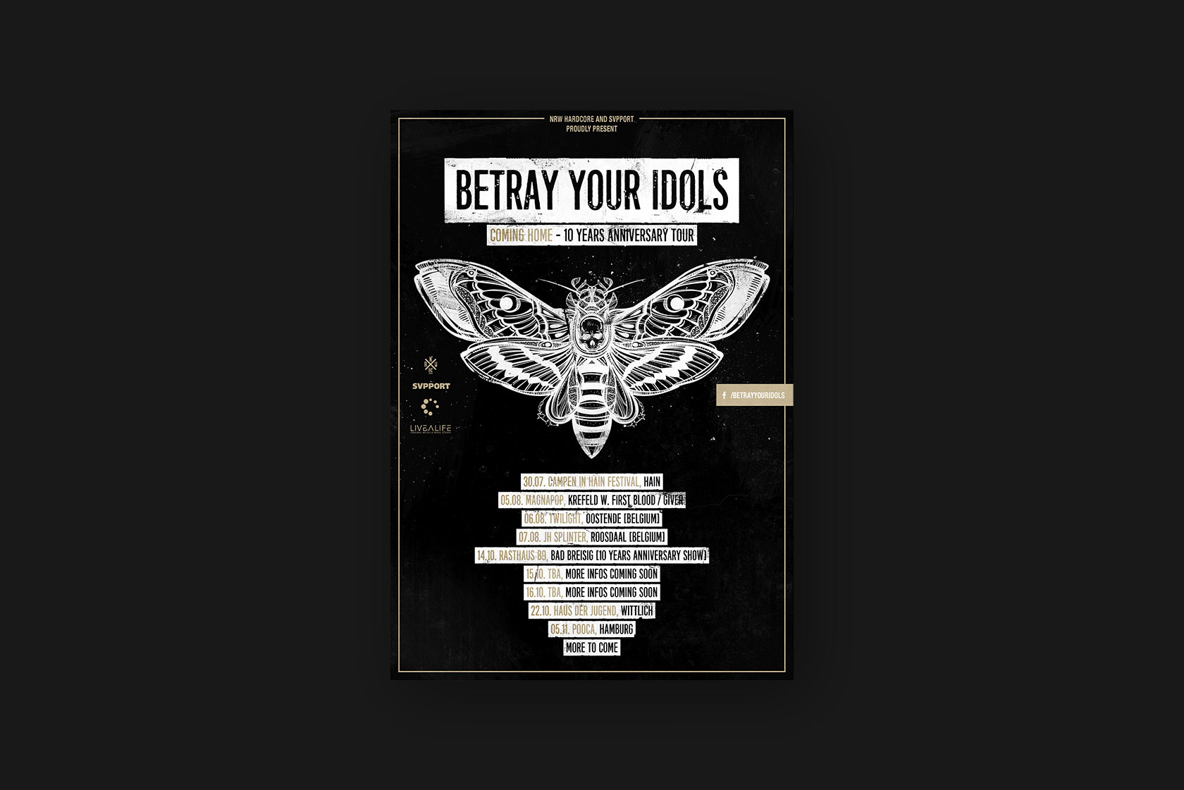 Printdesign für Betray Your Idols aus Ahrweiler