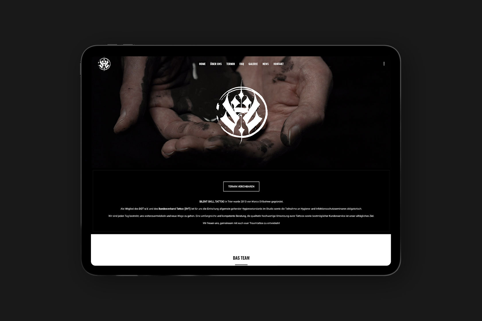 Webdesign für Silent Skill Tattoo aus Trier