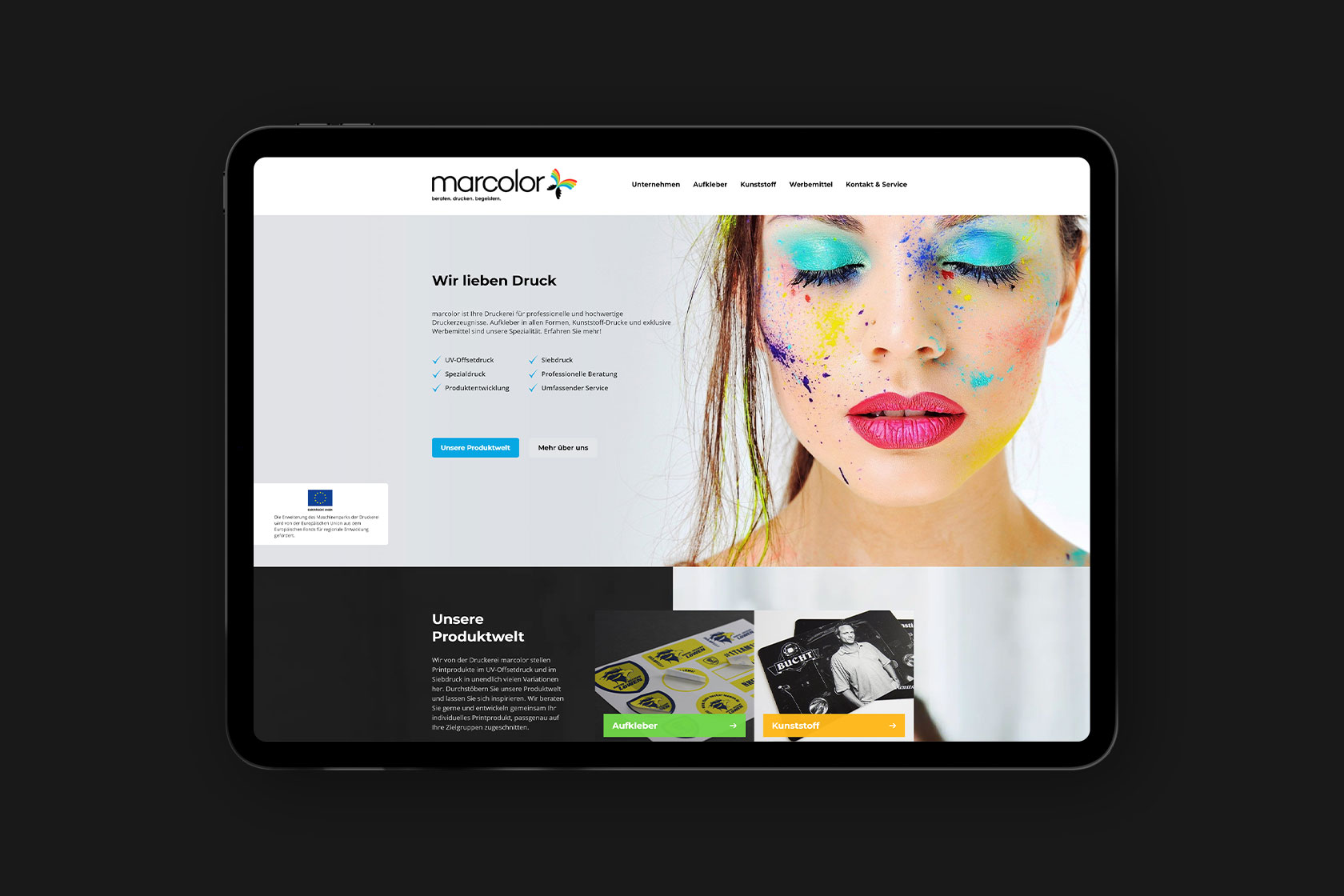 Webdesign für marcolor GmbH & Co. KG aus Speicher