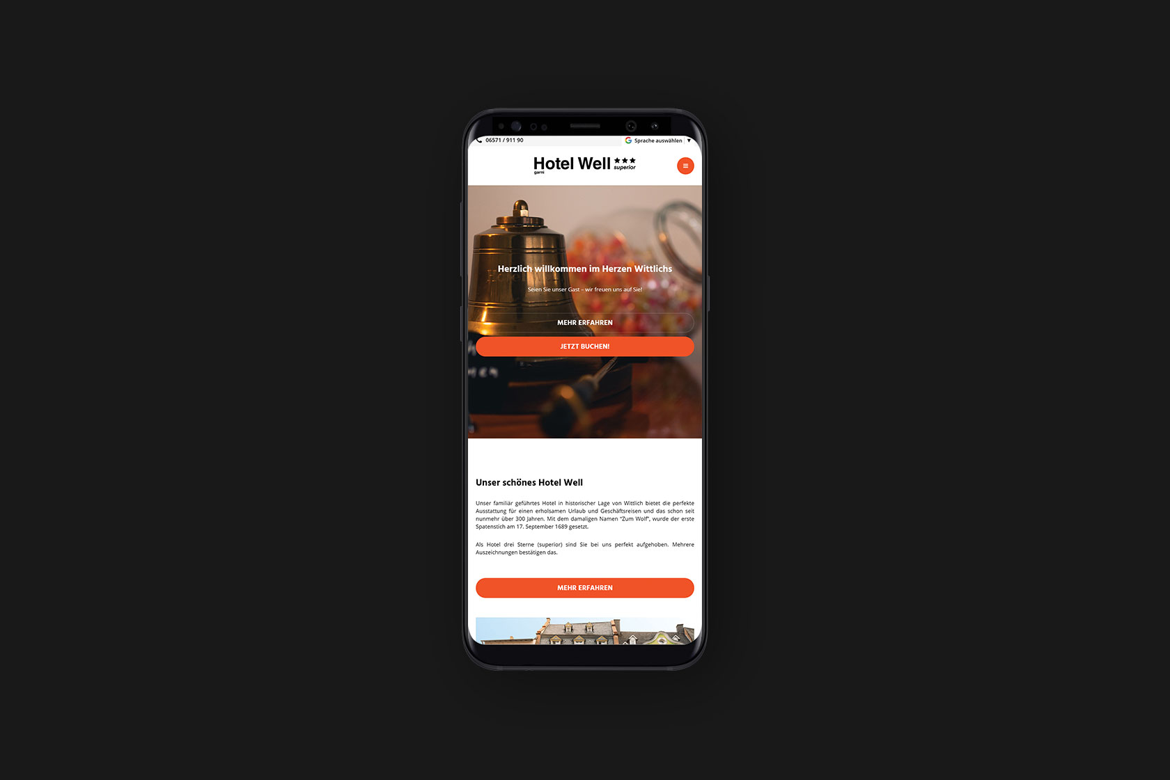 Website für Hotel Well in Wittlich