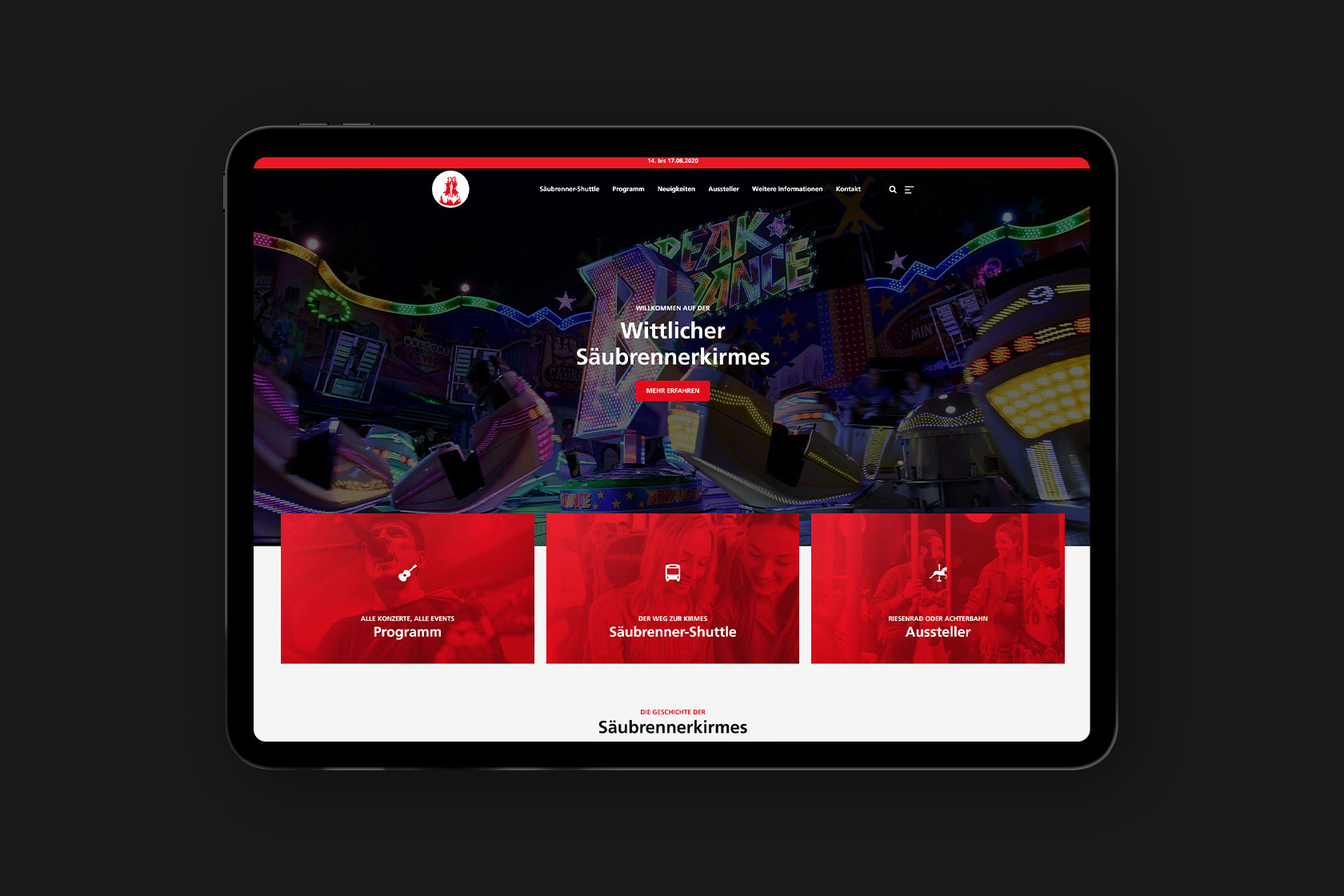 Website für die Säubrenner Kirmes in Wittlich