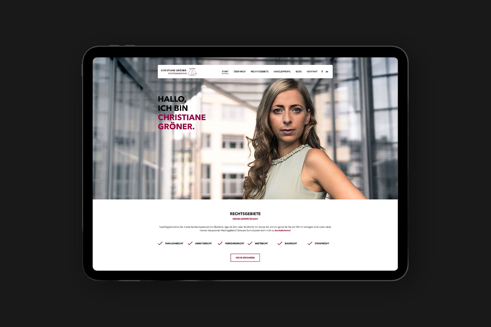 Webdesign und Entwicklung von Anwaltskanzlei Gröner