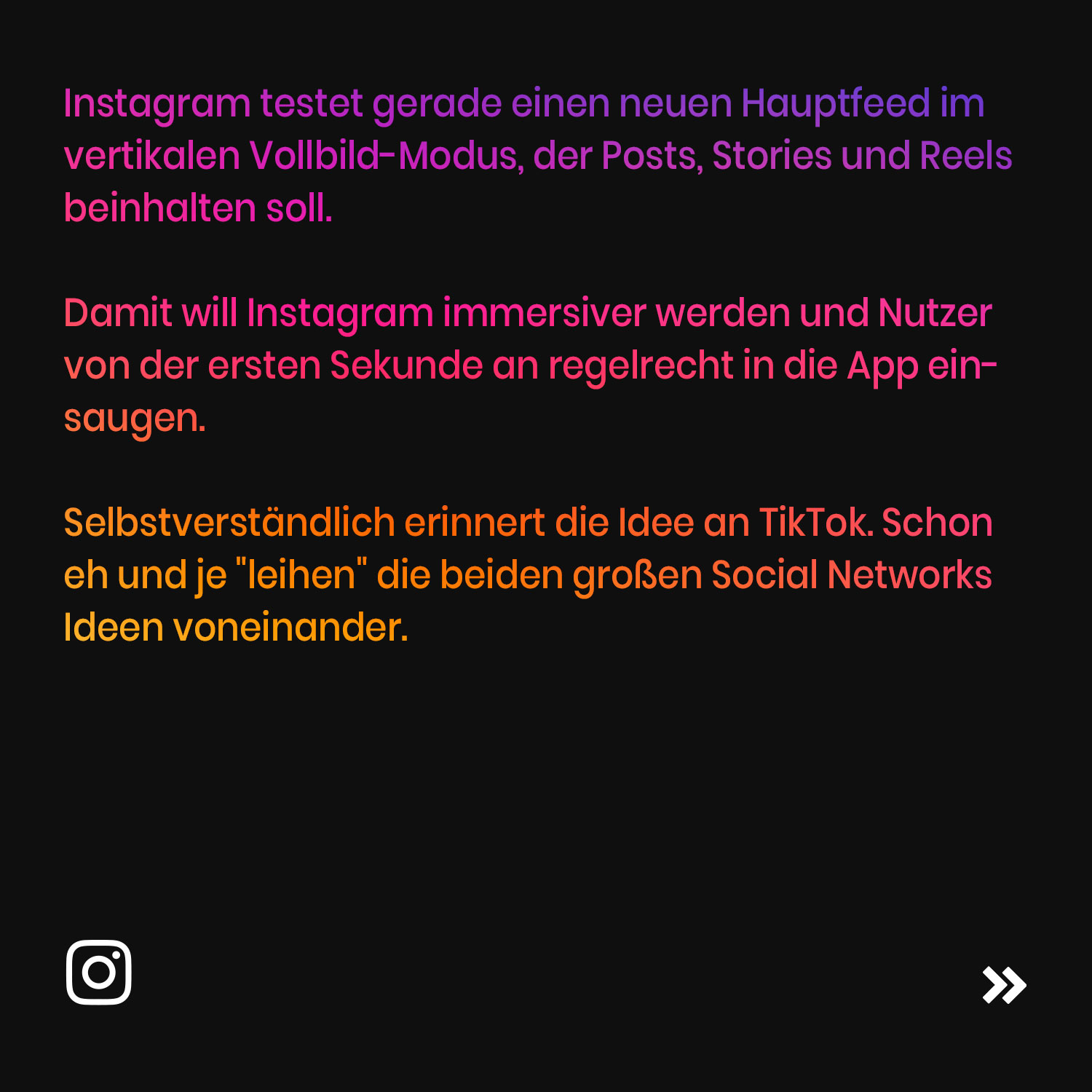 Instagram teste neuen Feed - Beitrag new media labs