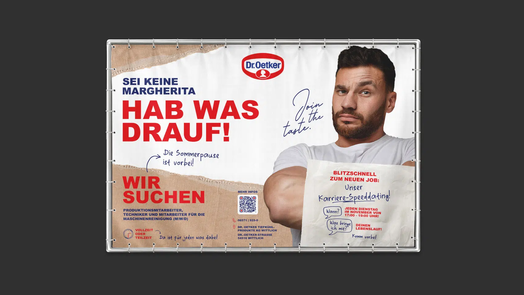 Bannerwerbung für die Dr. Oetker in Wittlich